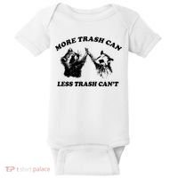 More Trach Can Less Trach CanT Funny Raccoon Baby Bodysuit thumb 0