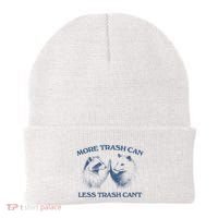 More Trash Can Less Trash CanT Funny Inspiration Beanie thumb 0