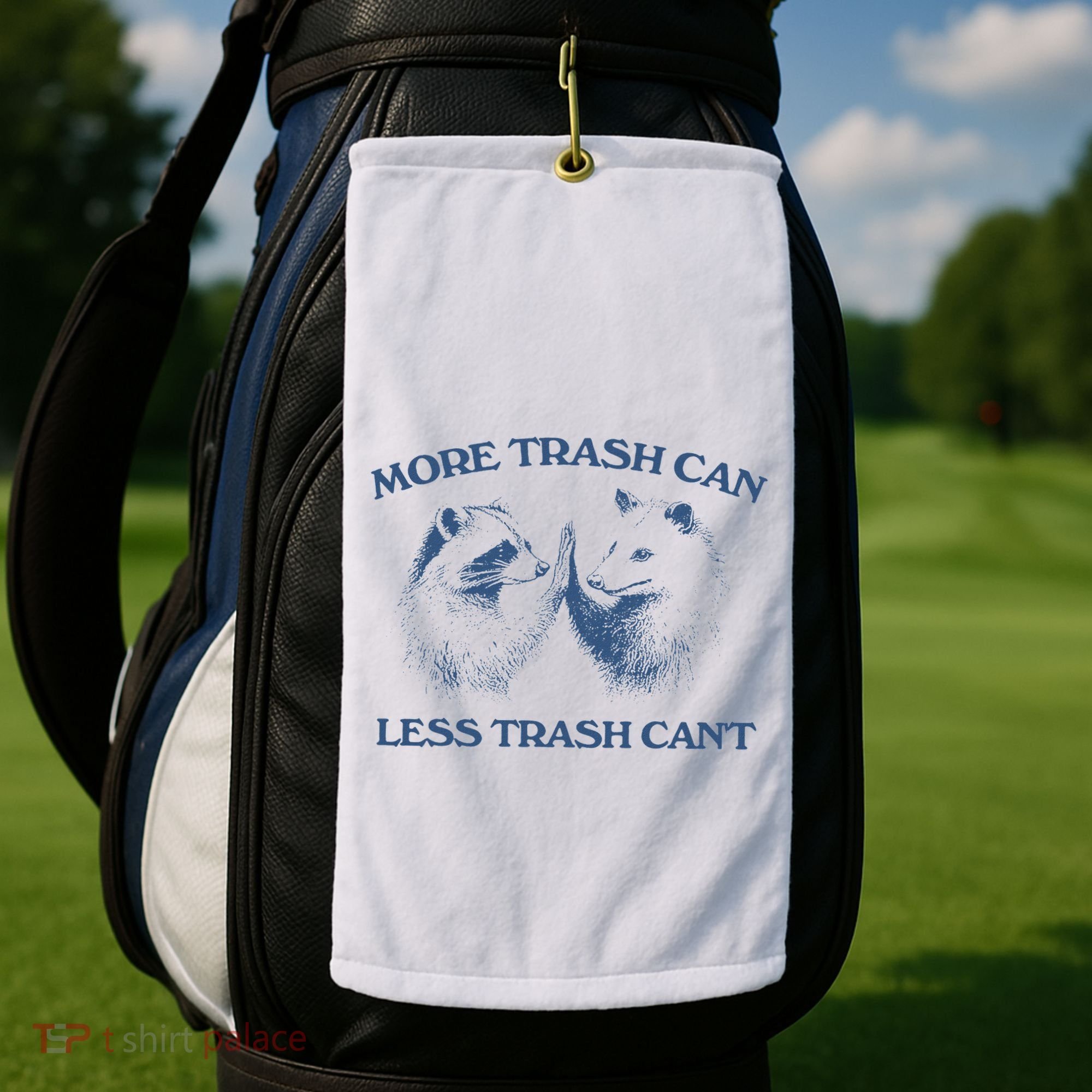 More Trash Can Less Trash CanT Funny Inspiration Golf Towel