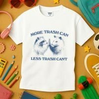 More Trash Can Less Trash CanT Funny Inspiration Kids T-Shirt thumb 3