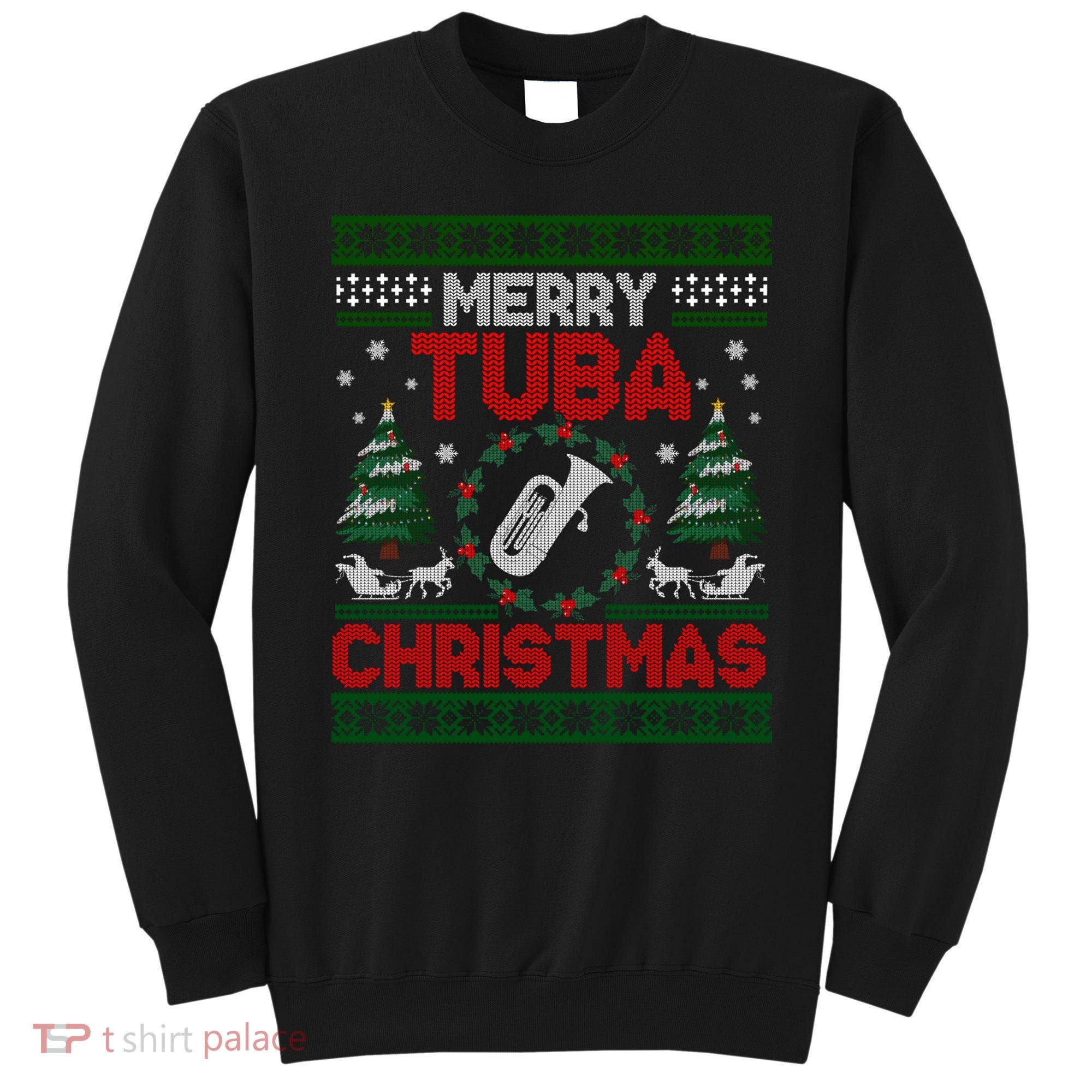 Merry Tuba Christmas Ugly Music Instrument Ugly Xmas Sweatshirt