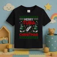 Merry Tuba Christmas Ugly Music Instrument Ugly Xmas Toddler T-Shirt thumb 3
