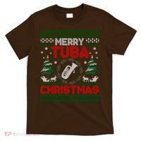 Merry Tuba Christmas Ugly Music Instrument Ugly Xmas T-Shirt thumb 0