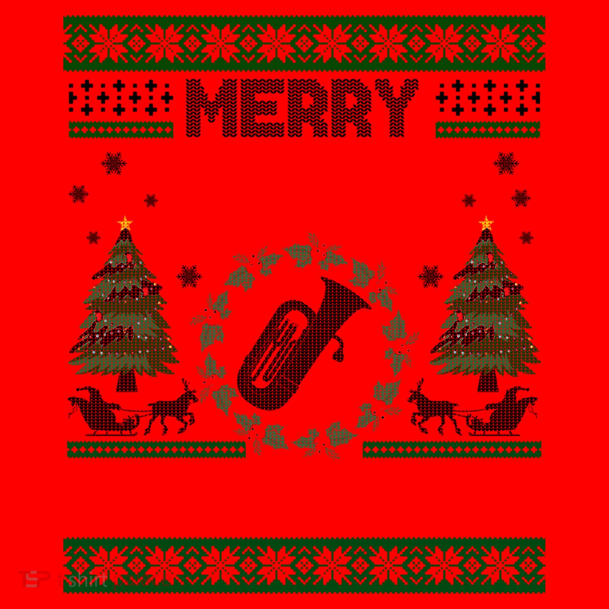 Merry Tuba Christmas Ugly Music Instrument Ugly Xmas Santa Hat