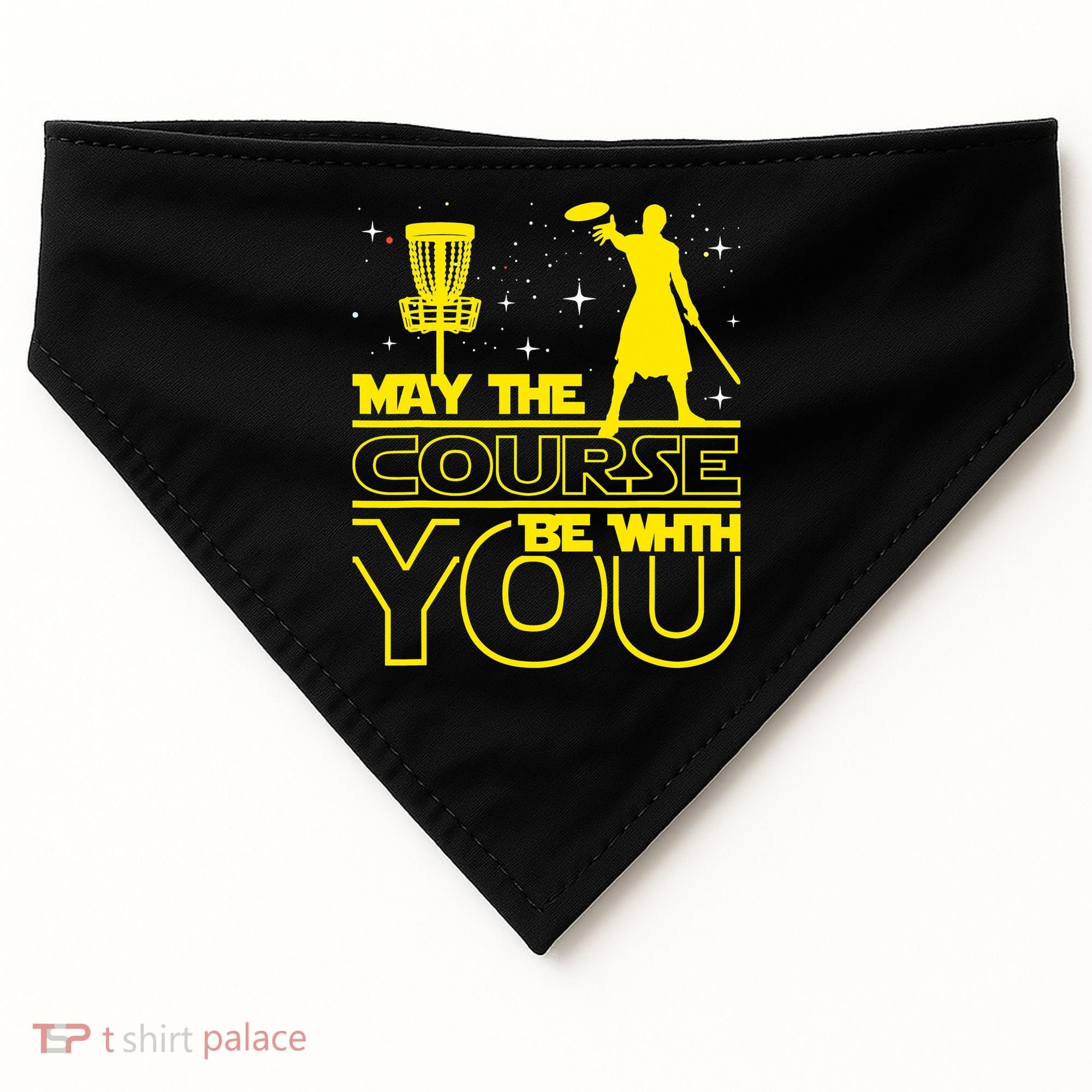 May The Course Be With You - Disc Golf Player Disc Golfer USA-Made Doggie Bandana