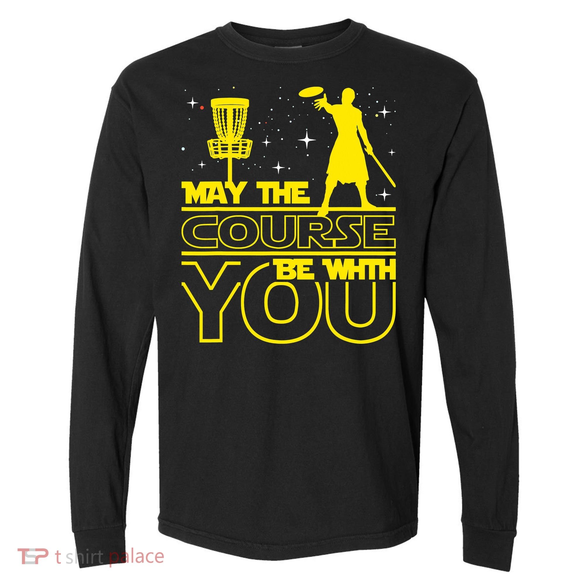 May The Course Be With You - Disc Golf Player Disc Golfer Comfort Colors Heavyweight Long Sleeve T-Shirt