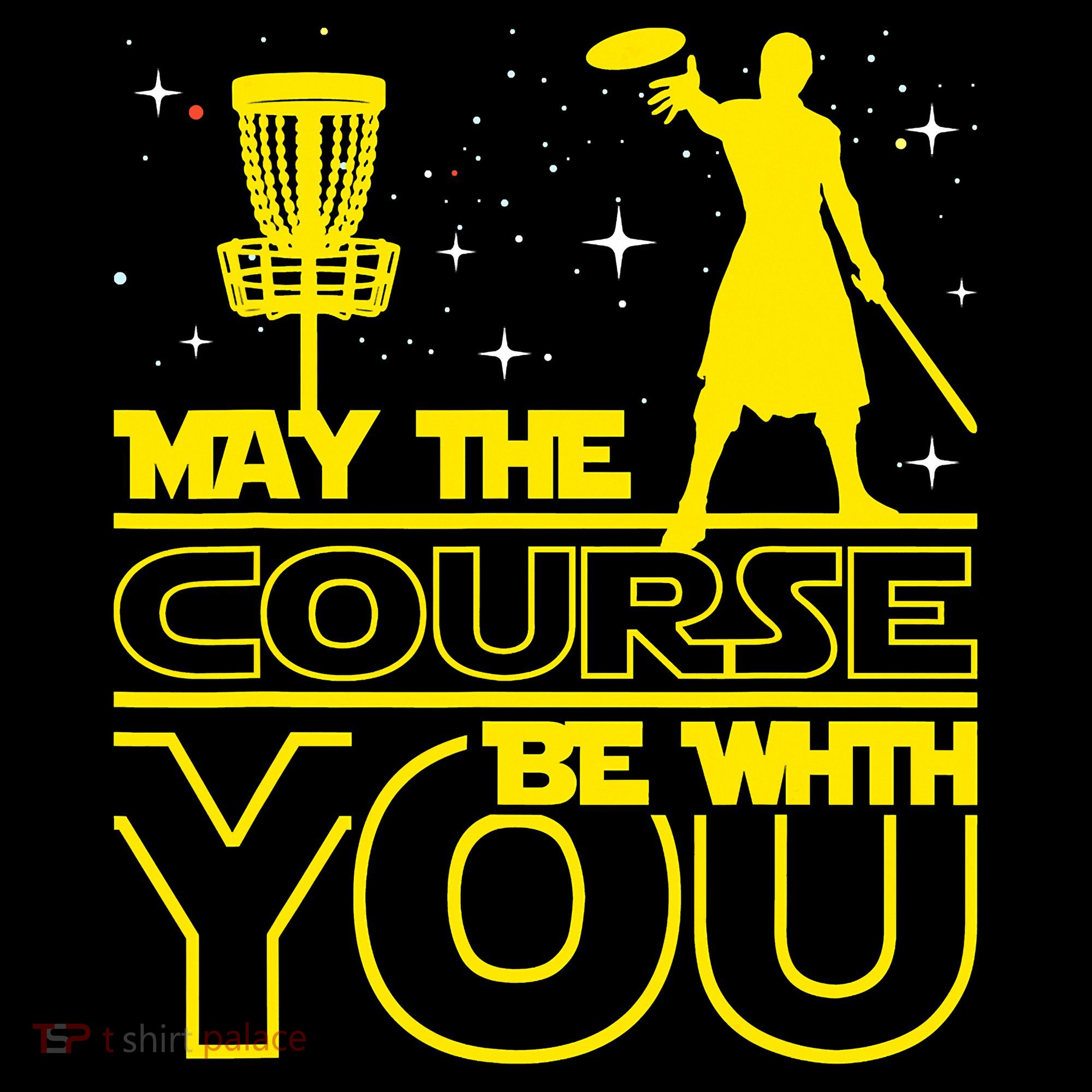 May The Course Be With You - Disc Golf Player Disc Golfer Button