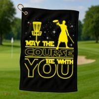 May The Course Be With You - Disc Golf Player Disc Golfer Golf Towel thumb 1