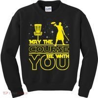 May The Course Be With You - Disc Golf Player Disc Golfer Kids Sweatshirt thumb 0