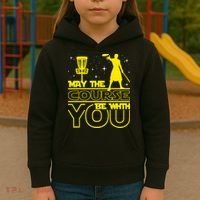 May The Course Be With You - Disc Golf Player Disc Golfer Kids Hoodie thumb 3