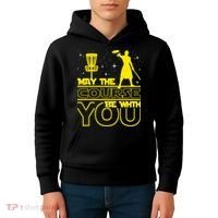 May The Course Be With You - Disc Golf Player Disc Golfer Kids Hoodie thumb 4
