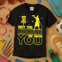 May The Course Be With You - Disc Golf Player Disc Golfer Kids T-Shirt thumb 3