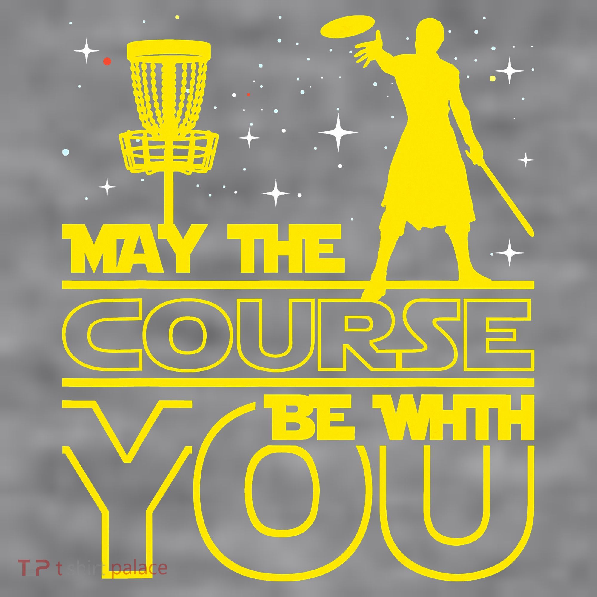 May The Course Be With You - Disc Golf Player Disc Golfer Women's Racerback Cropped Tank