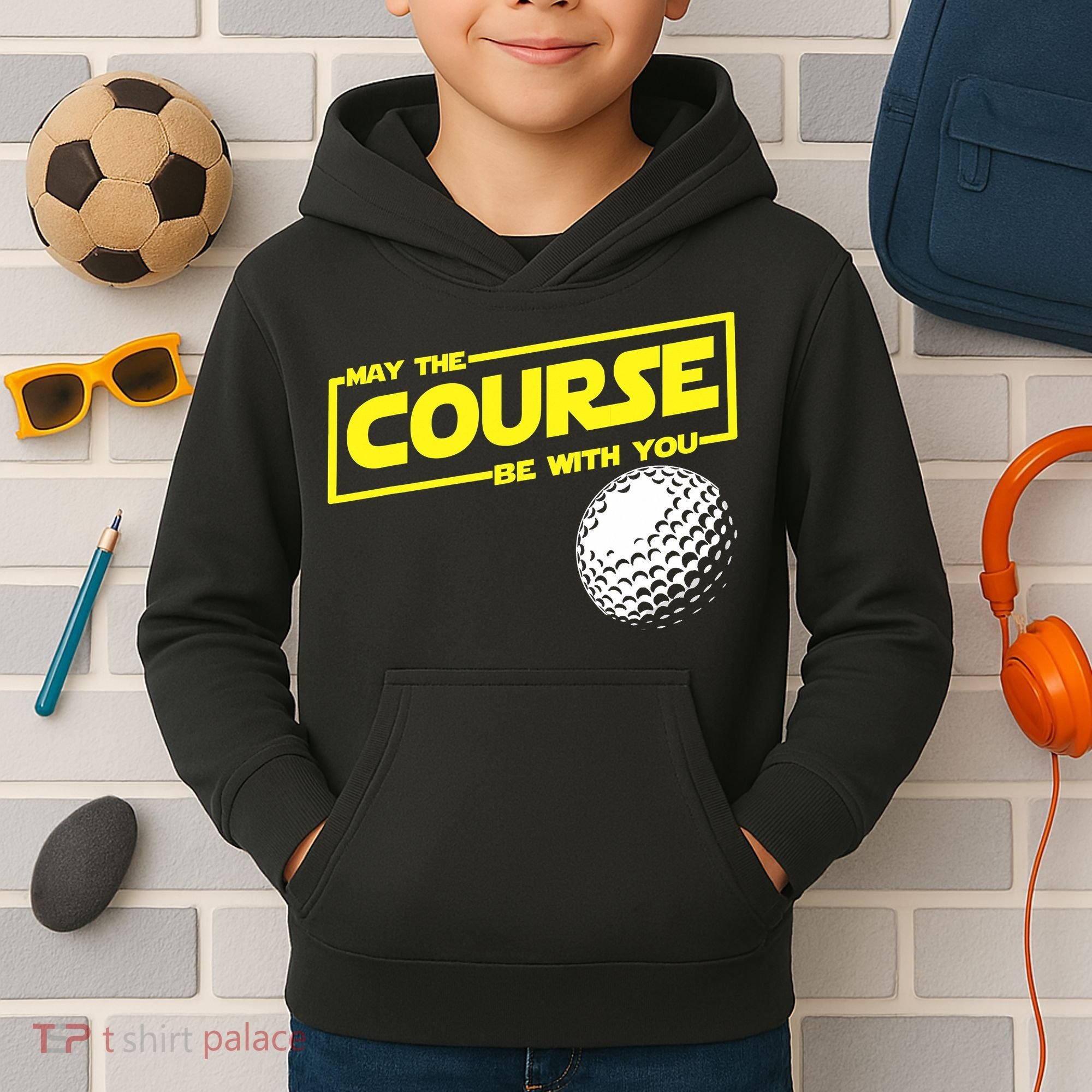 May the course be with you funny Golf Kids Hoodie