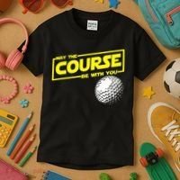 May the course be with you funny Golf Kids T-Shirt thumb 3