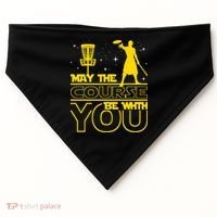 May The Course Be With You - Disc Golf Player Disc Golfer USA-Made Doggie Bandana thumb 0