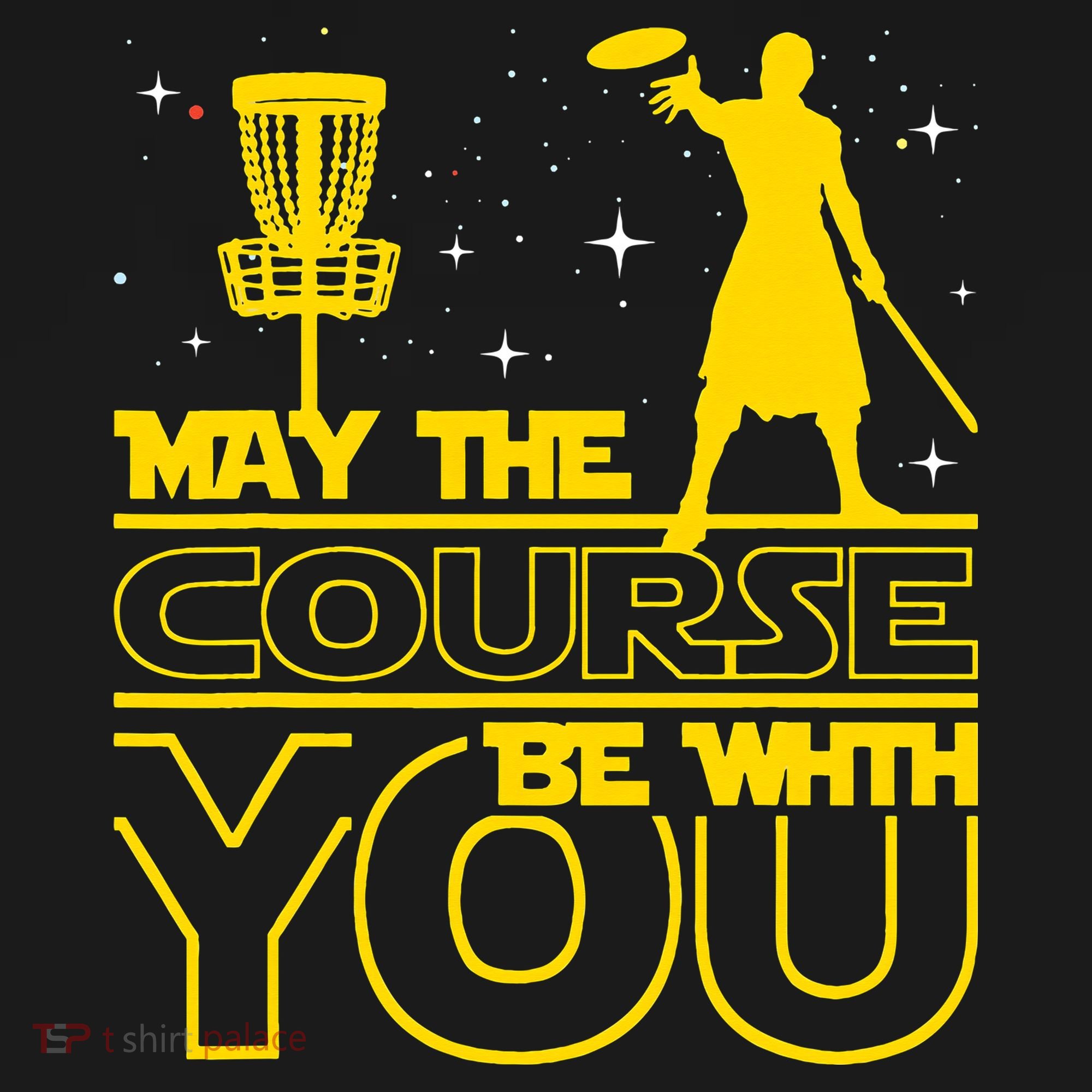 May The Course Be With You - Disc Golf Player Disc Golfer Button