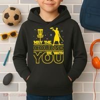 May The Course Be With You - Disc Golf Player Disc Golfer Kids Hoodie thumb 2