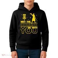 May The Course Be With You - Disc Golf Player Disc Golfer Kids Hoodie thumb 4
