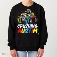 Monster Truck Crushing Austim Shirt Autism Awareness Women's Sweatshirt thumb 0