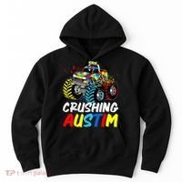 Monster Truck Crushing Austim Shirt Autism Awareness Hoodie thumb 0