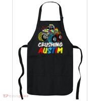 Monster Truck Crushing Austim Shirt Autism Awareness Apron thumb 0