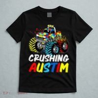 Monster Truck Crushing Austim Shirt Autism Awareness T-Shirt thumb 5