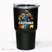Monster Truck Crushing Austim Shirt Autism Awareness Tumbler thumb 0
