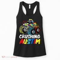 Monster Truck Crushing Austim Shirt Autism Awareness Women's Tank Top thumb 0