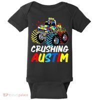 Monster Truck Crushing Austim Shirt Autism Awareness Baby Bodysuit thumb 0