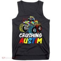 Monster Truck Crushing Austim Shirt Autism Awareness Tank Top thumb 0