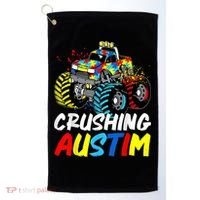 Monster Truck Crushing Austim Shirt Autism Awareness Golf Towel thumb 0