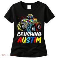 Monster Truck Crushing Austim Shirt Autism Awareness Women's T-Shirt thumb 0