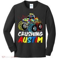 Monster Truck Crushing Austim Shirt Autism Awareness Kids Long Sleeve Shirt thumb 0