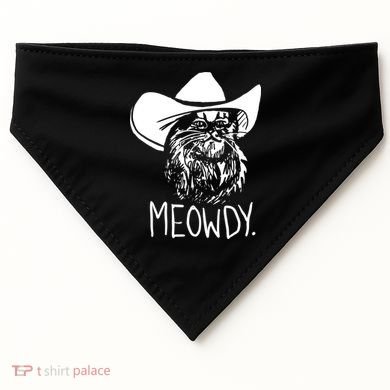 Meowdy Texas Cat Meme TShirt USA-Made Doggie Bandana