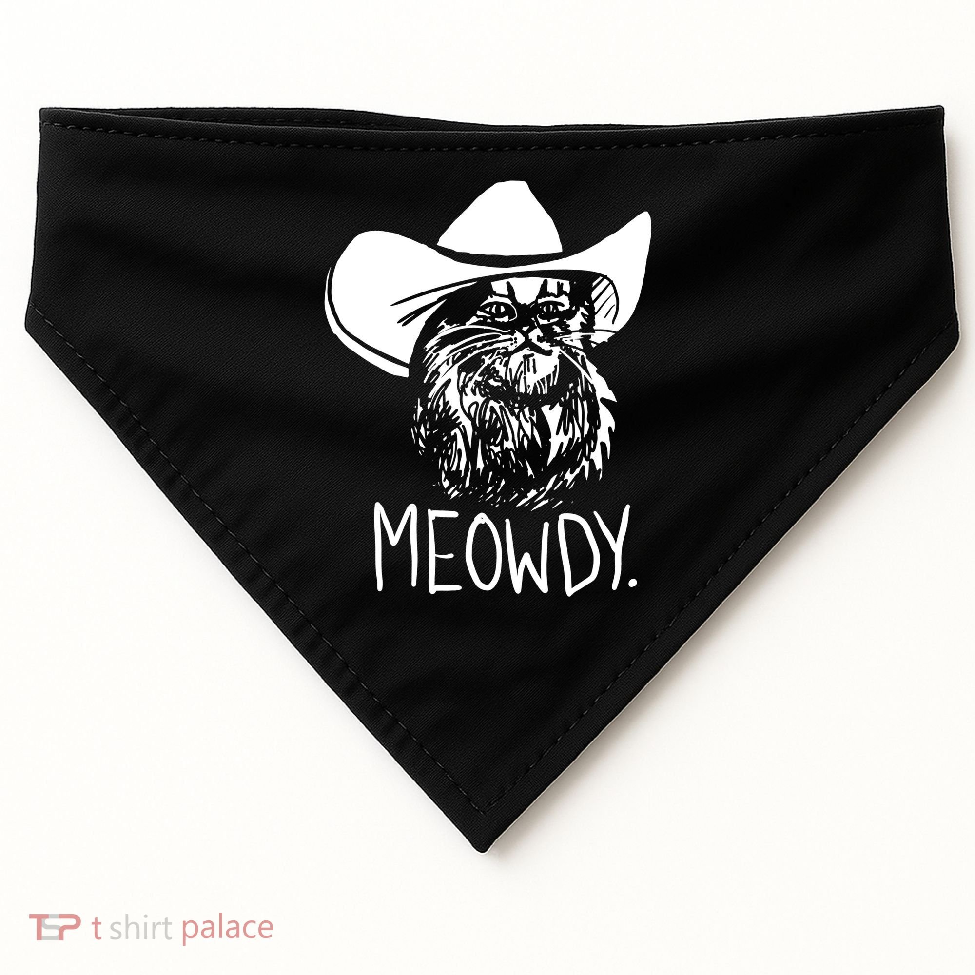 Meowdy Texas Cat Meme TShirt USA-Made Doggie Bandana