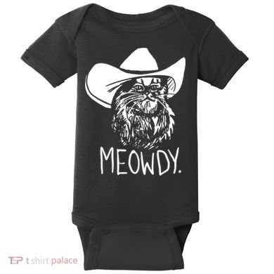 Meowdy Texas Cat Meme TShirt Baby Bodysuit