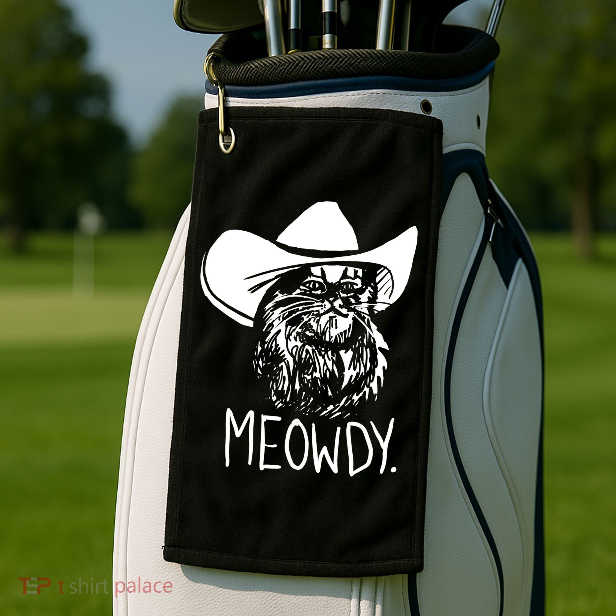 Meowdy Texas Cat Meme TShirt Golf Towel