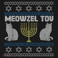 Meowzel Tov Cat Hanukkah Ugly Sweater Gifts For Cat Lovers Hoodie thumb 2