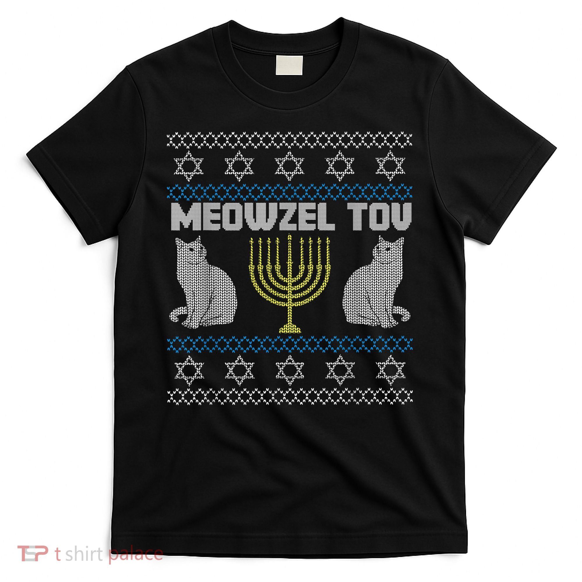 Meowzel Tov Cat Hanukkah Ugly Sweater Gifts For Cat Lovers T-Shirt