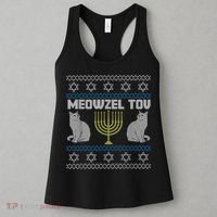 Meowzel Tov Cat Hanukkah Ugly Sweater Gifts For Cat Lovers Women's Tank Top thumb 3