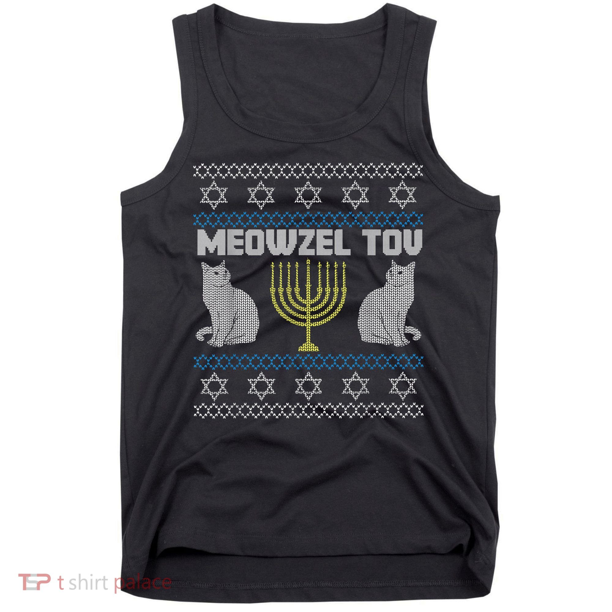 Meowzel Tov Cat Hanukkah Ugly Sweater Gifts For Cat Lovers Tank Top