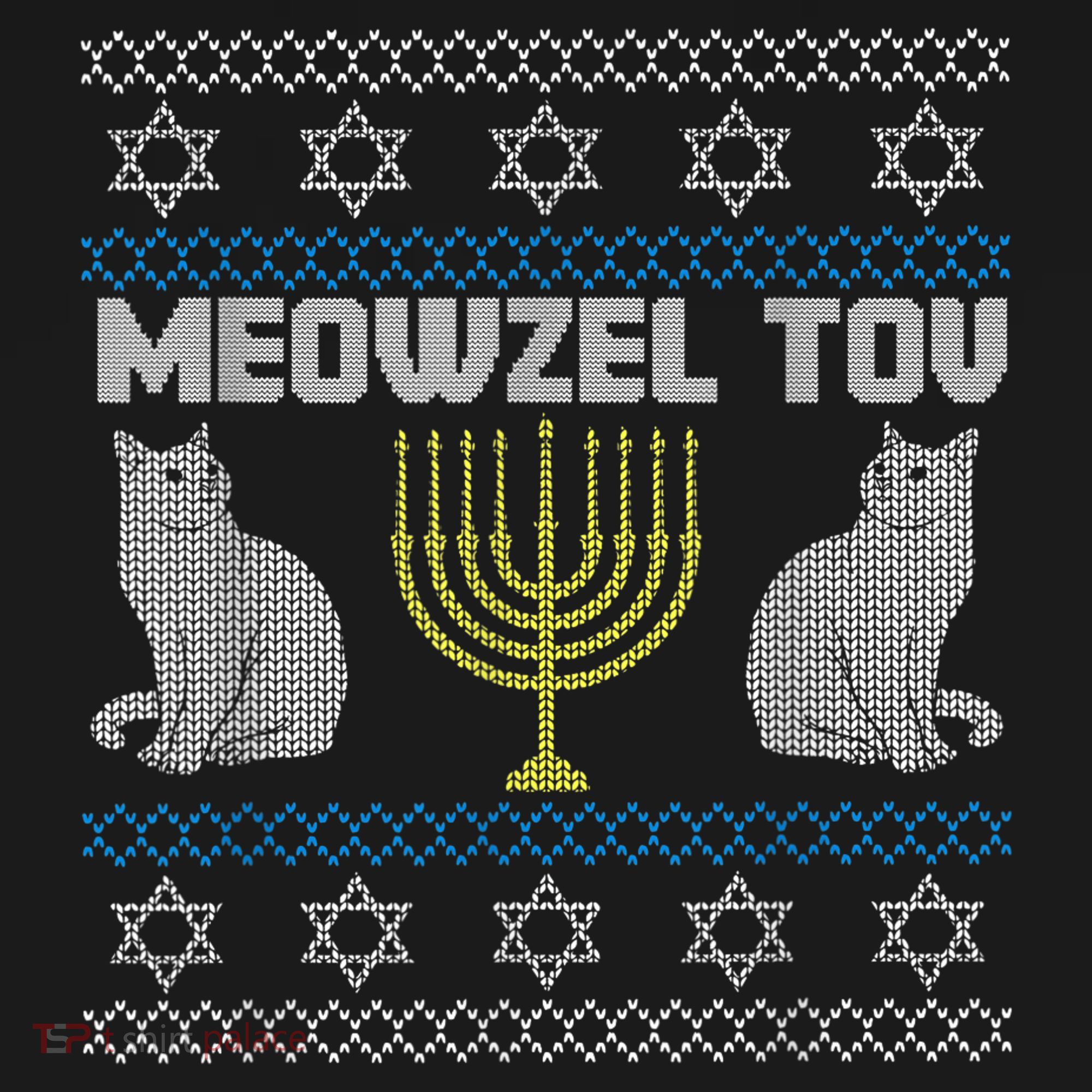 Meowzel Tov Cat Hanukkah Ugly Sweater Gifts For Cat Lovers Kids Sweatshirt