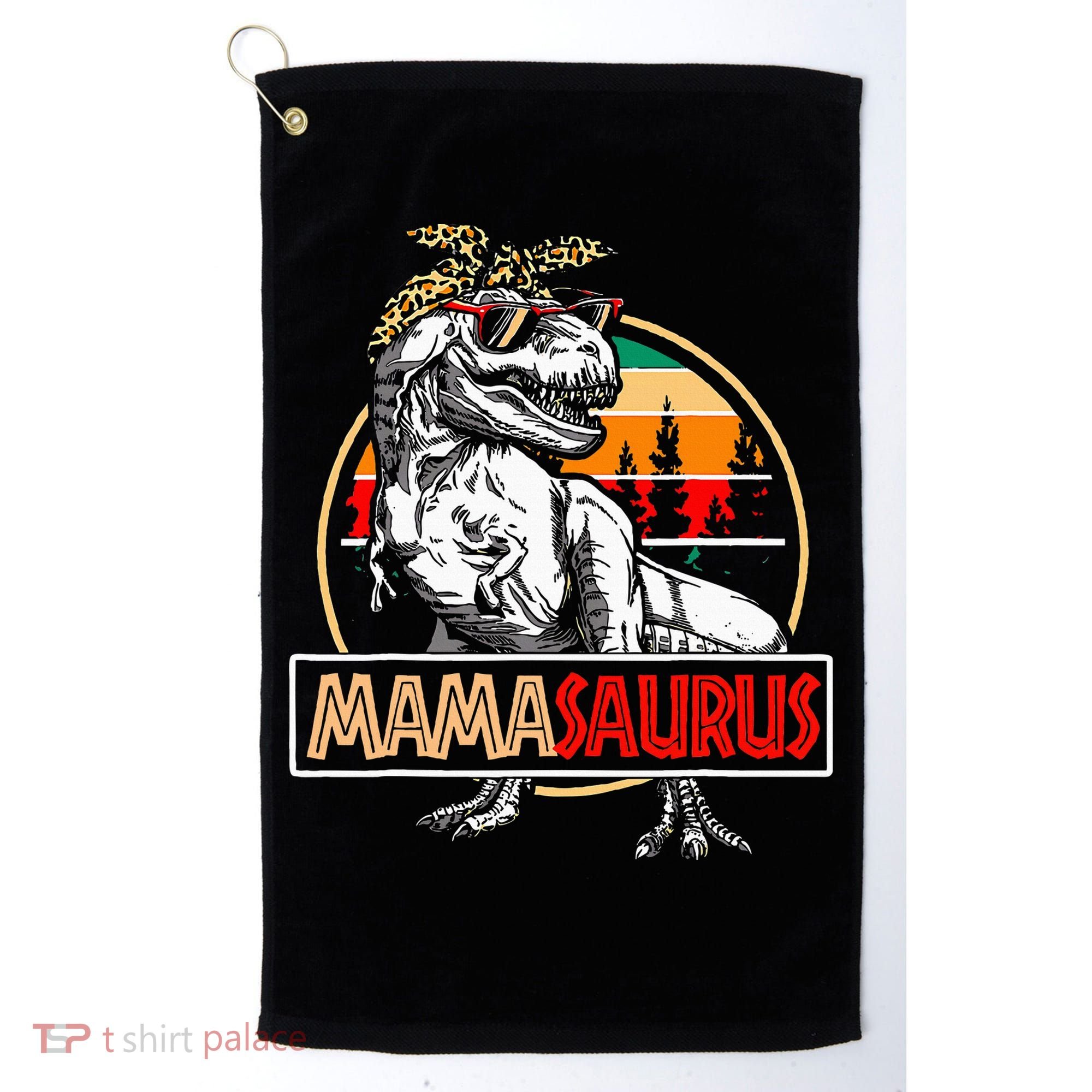 Mamasaurus Trex Dinosaur Mama Gifts For Mom Mothers Day Golf Towel