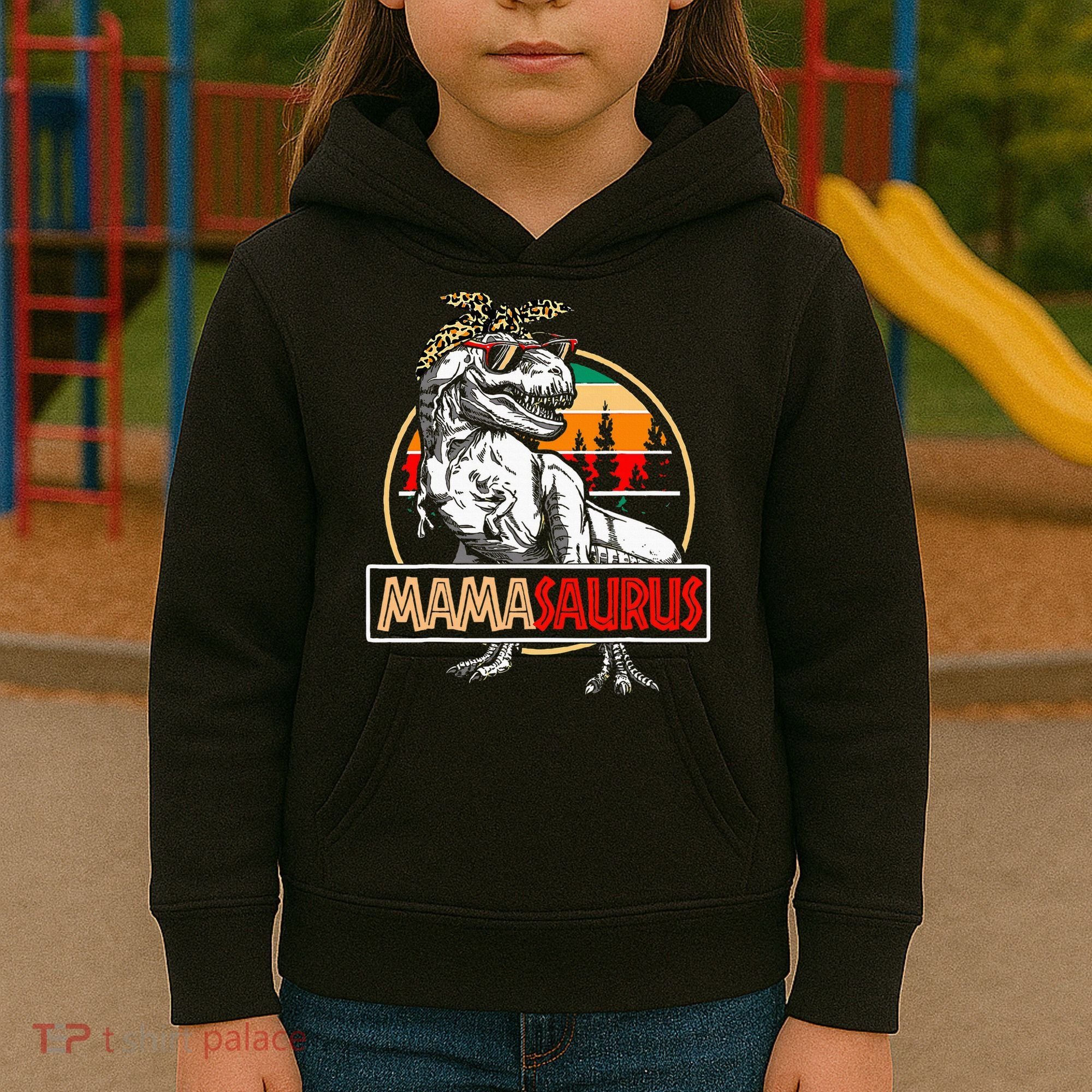 Mamasaurus Trex Dinosaur Mama Gifts For Mom Mothers Day Kids Hoodie