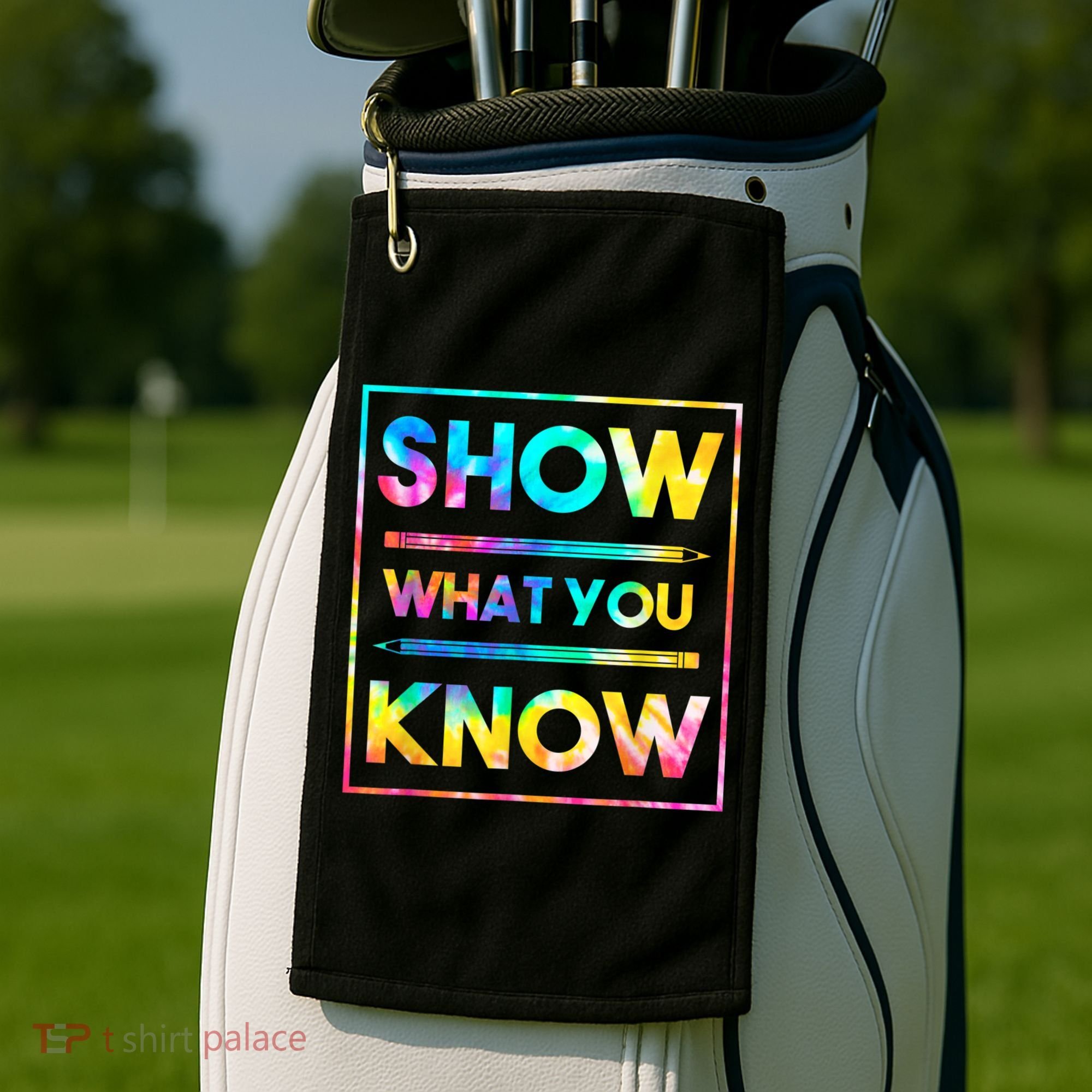 Motivational Testing Day Shirt Teacher Show What You Know Golf Towel