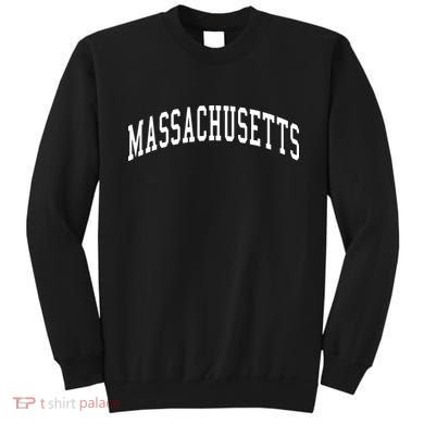 Massachusetts Throwback Design Print Classic Sweatshirt