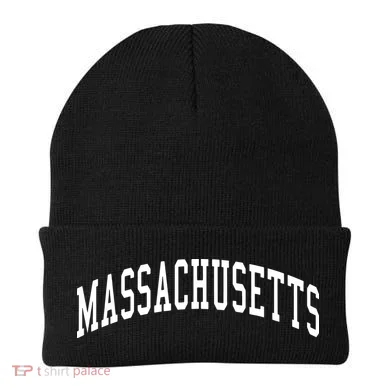 Massachusetts Throwback Design Print Classic Beanie