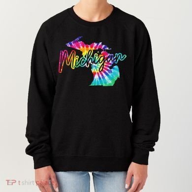 Michigan Tie Dye State Map Pride Hippie Vintage Retro Women's Sweatshirt