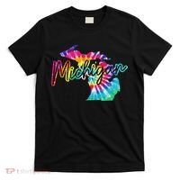 Michigan Tie Dye State Map Pride Hippie Vintage Retro T-Shirt thumb 0